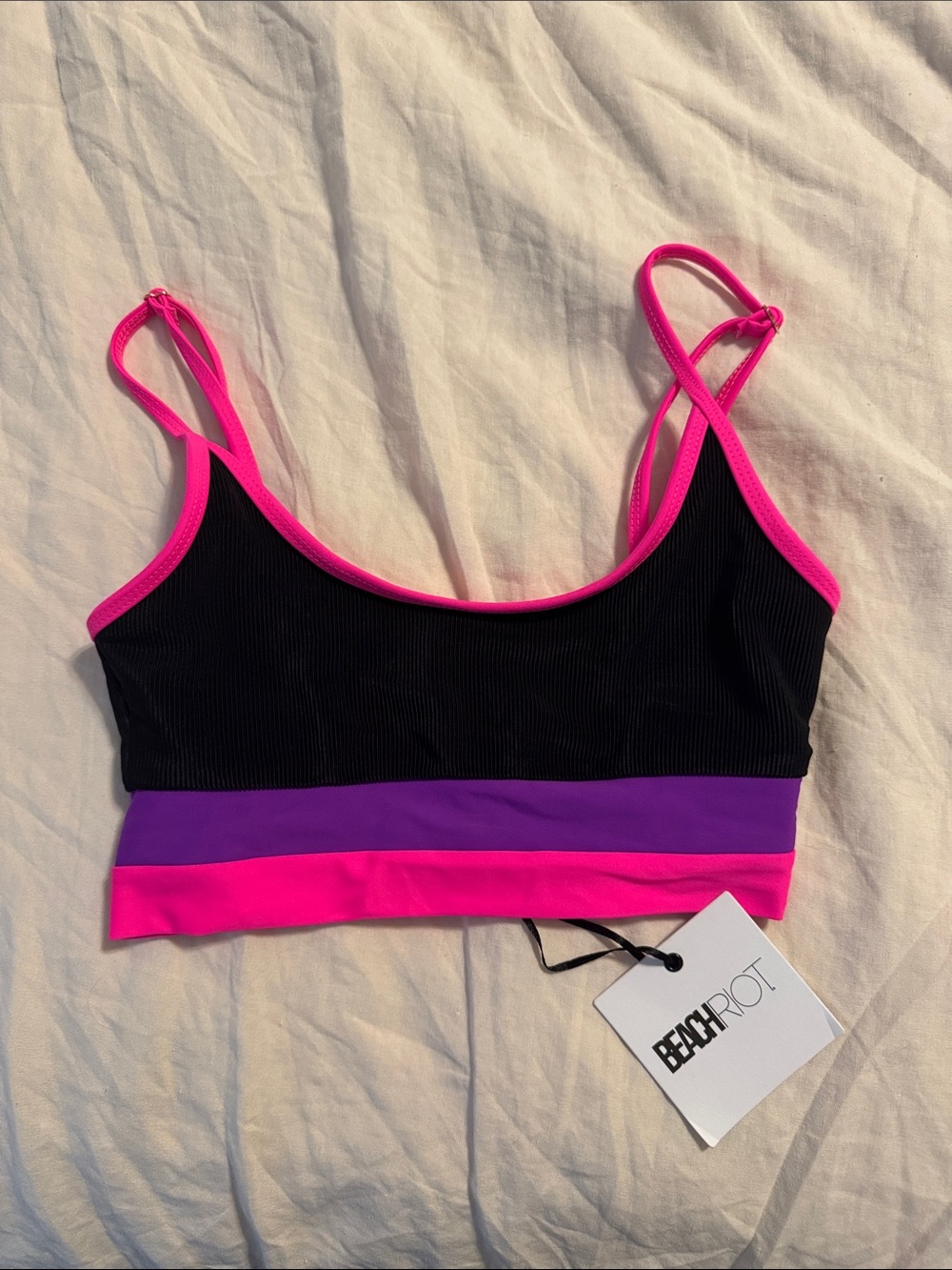 Beach Riot Eva Top Vivid Violet Colorblock